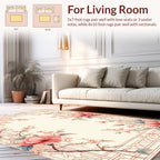 Floral Branches With Geometric Frame Rug