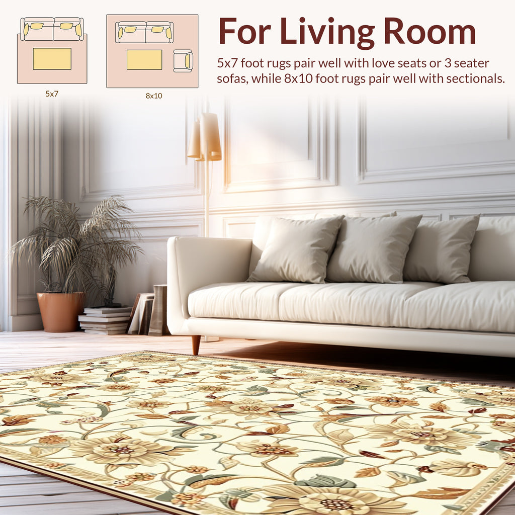 Intricate Floral Vine Pattern Rug