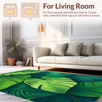 Tropical Green Leaf Pattern Rug
