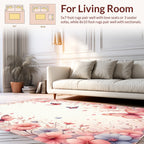 Whimsical Butterflies Blossoms Gentle Pink Rug