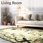 Enchanted Garden Bird Floral Pattern Rug
