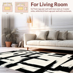 Bold Abstract Brushstroke Geometric Pattern Rug