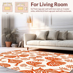 Orange Winged Creatures Pattern Rug