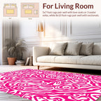 Vibrant Pink Abstract Swirl Pattern Rug