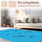 Whimsical Shark Swirl Pattern Rug