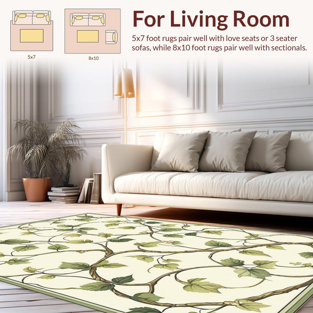 Vine Leaf Nature Pattern Rug