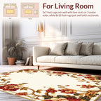 Ornate Floral Swirls Border Design Rug