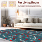 White Pine Branch Berry Pattern Rug