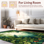 Lush Emerald Jungle Canopy Pattern Rug