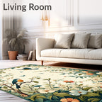 Whimsical Birds Botanical Garden Design Rug