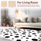 Abstract Black White Circles Pattern Rug