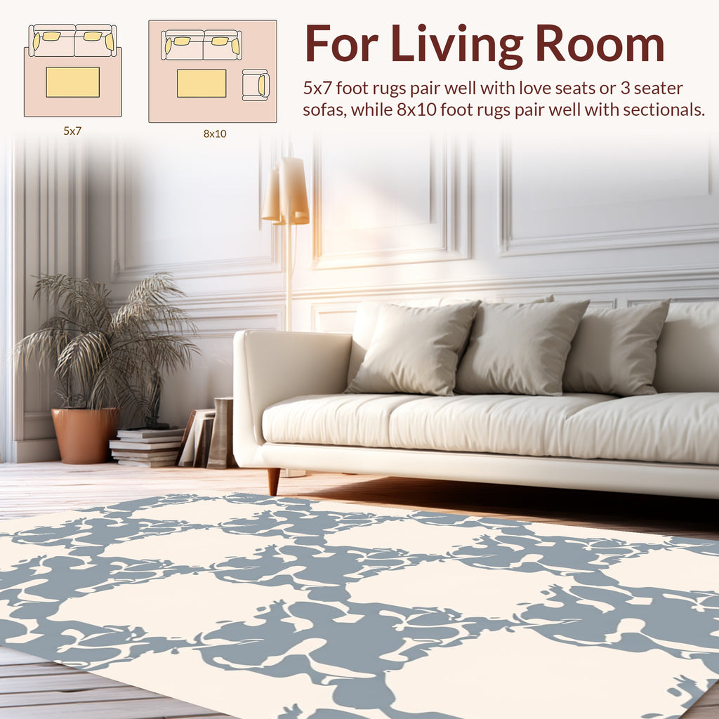 Soft Blush Cloud Pattern Rug