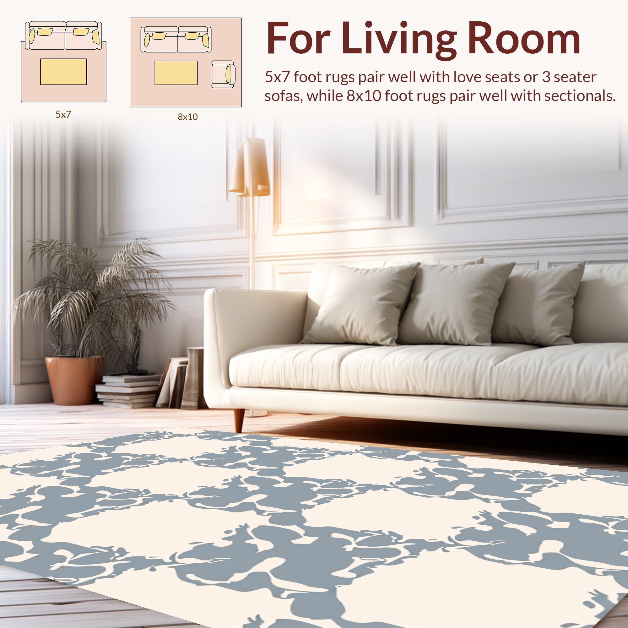 Soft Blush Cloud Pattern Rug