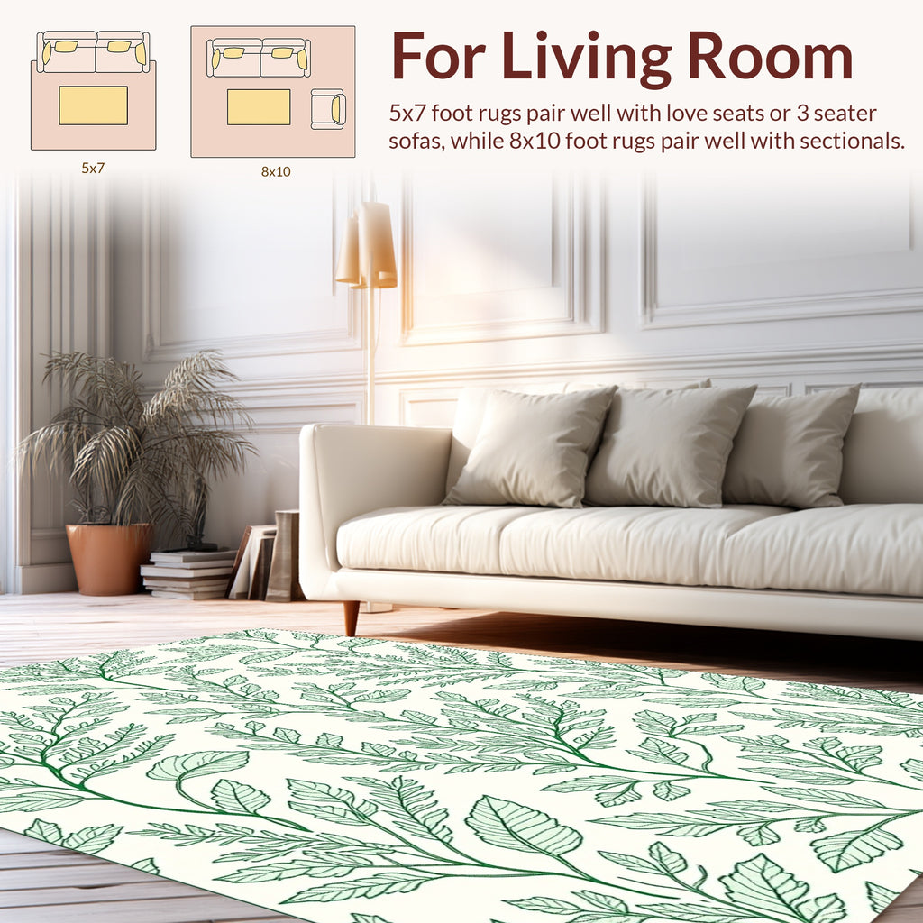 Verdant Branch Pattern Rug Design Rug