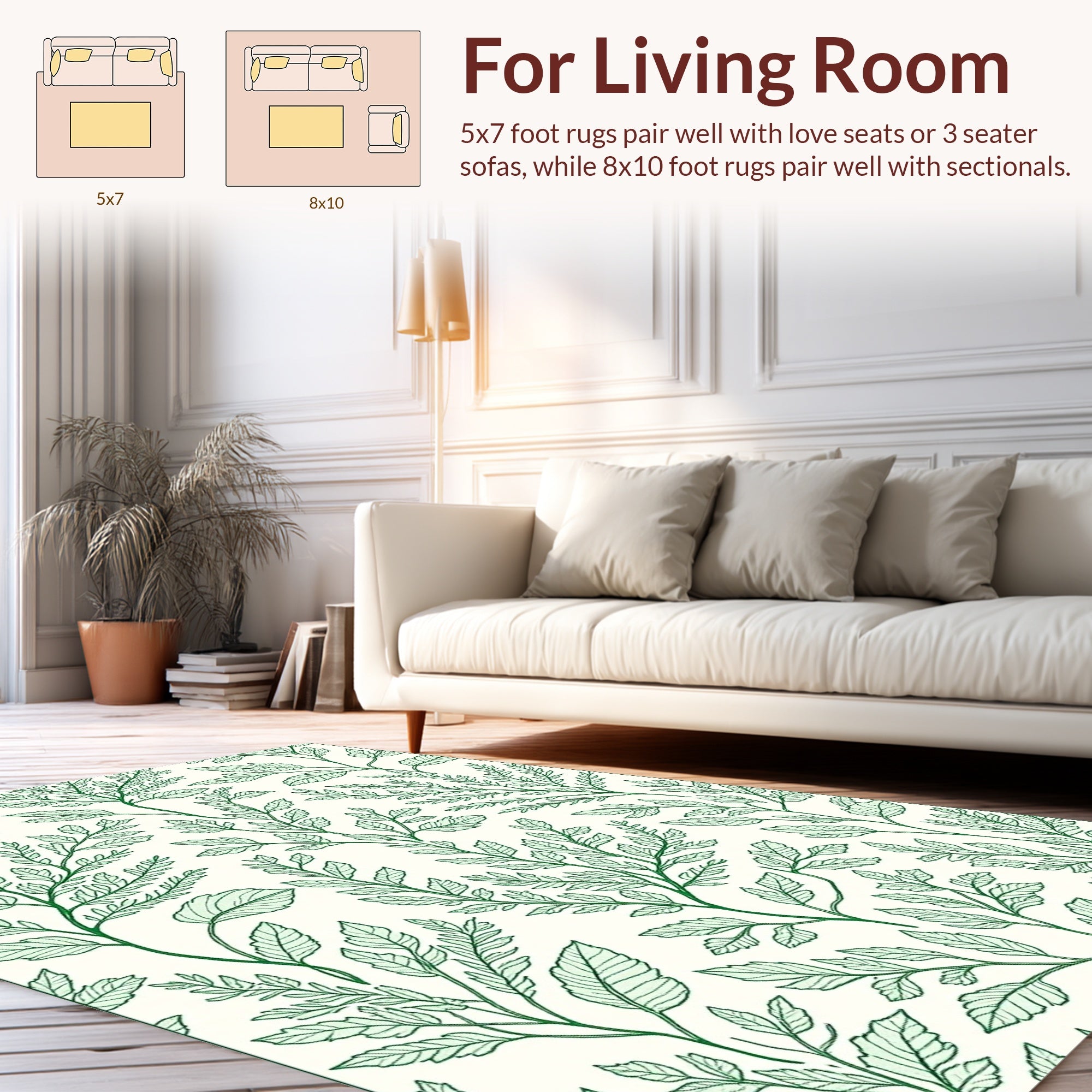 Verdant Branch Pattern Rug Design Rug