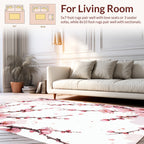 Pink Cherry Blossom Floral Pattern Rug