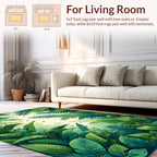Tropical Lush Green Jungle Foliage Rug