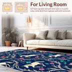 Grounded Unicorn Floral Navy Rug