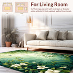 Whimsical Forest Scene Floral Pattern Rug