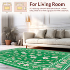 Green Floral Vine Pattern Rug