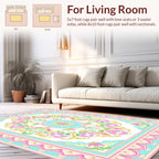 Pastel Floral Medallion Pattern Rug