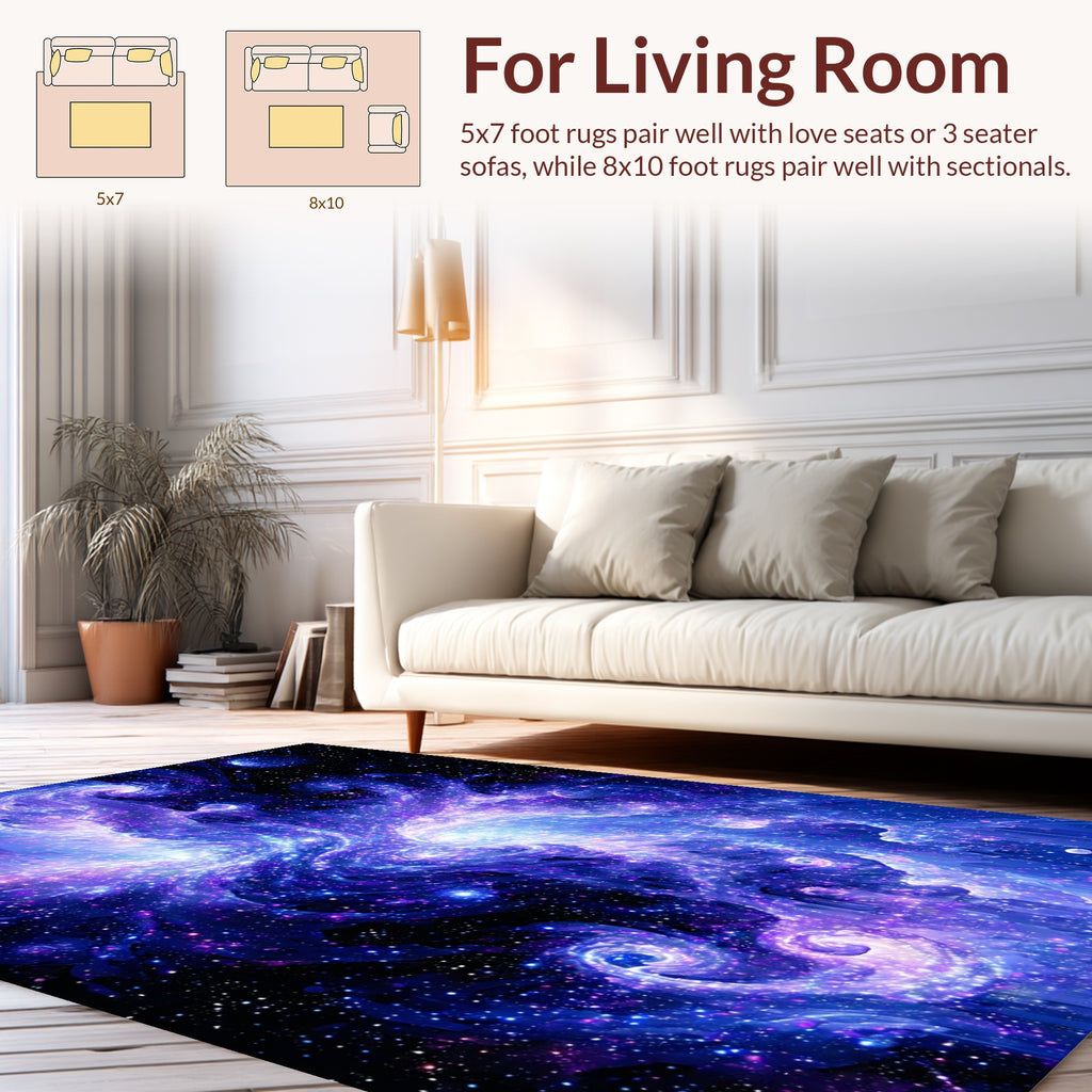 Cosmic Swirls Starry Night Rug