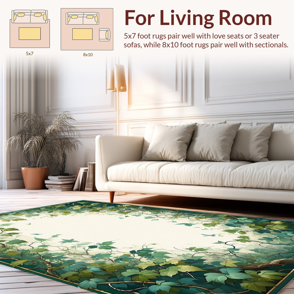 Enchanted Forest Vines Birds Rug