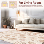 Seashell Leaf Botanical Line Art Rug
