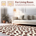 Abstract Maroon Bean Circle Motif Rug