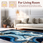 Blue Crystal Layers Abstract Design Rug