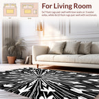 Sleek Black White Arrow Motif Rug