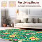 Vibrant Tropical Floral Pattern Design Rug