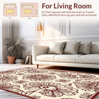 Cream Floral Motif With Border Design Rug