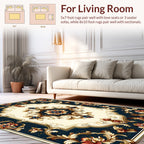 Ornate Floral Gold Scrollwork Rug