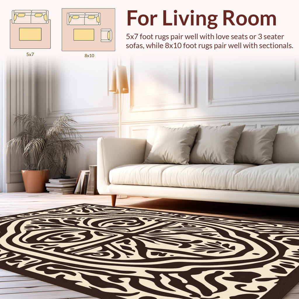 Bold Tribal Style Face Pattern Rug