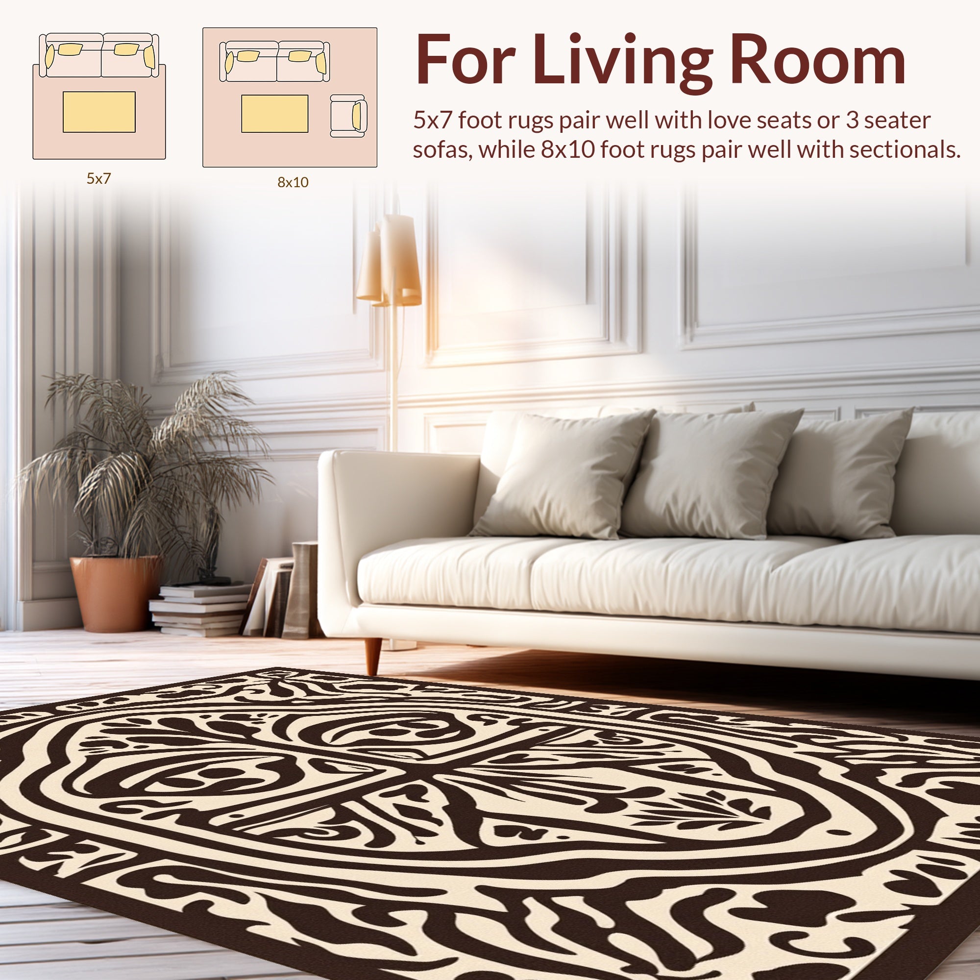 Bold Tribal Style Face Pattern Rug