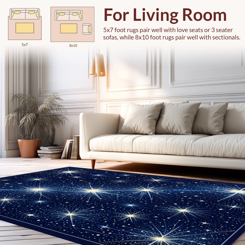 Celestial Starburst Pattern Design Rug