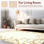 Elegant Floral Vines on Cream Rug