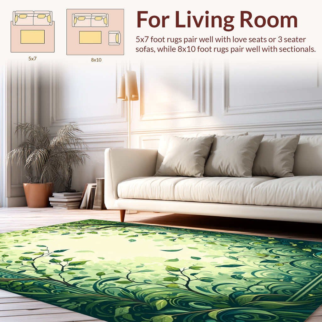 Forest Canopy With Falling Leaves Rug