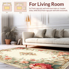 Romantic Floral Swirls Accent Rug