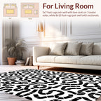 Abstract Black Line Maze Pattern Rug