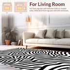 Bold Black and White Stripes Design Rug