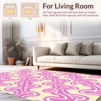 Abstract Pink Wavy Swirl Pattern Rug