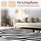 Bold Black White Animal Stripes Rug