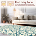Teal Vine Swirl Pattern Rug