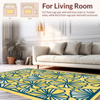 Bold Yellow Daisy Floral Pattern Rug