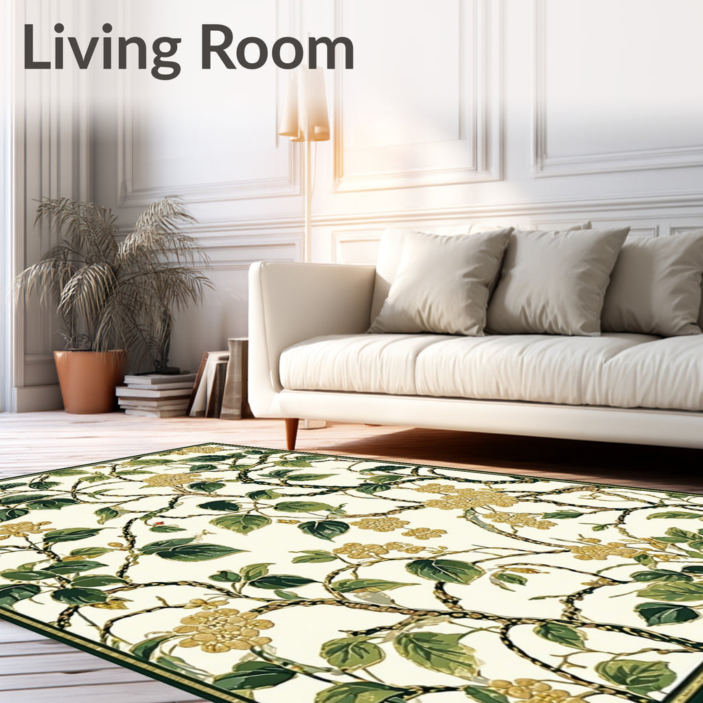 Botanical Vine Floral Design Rug
