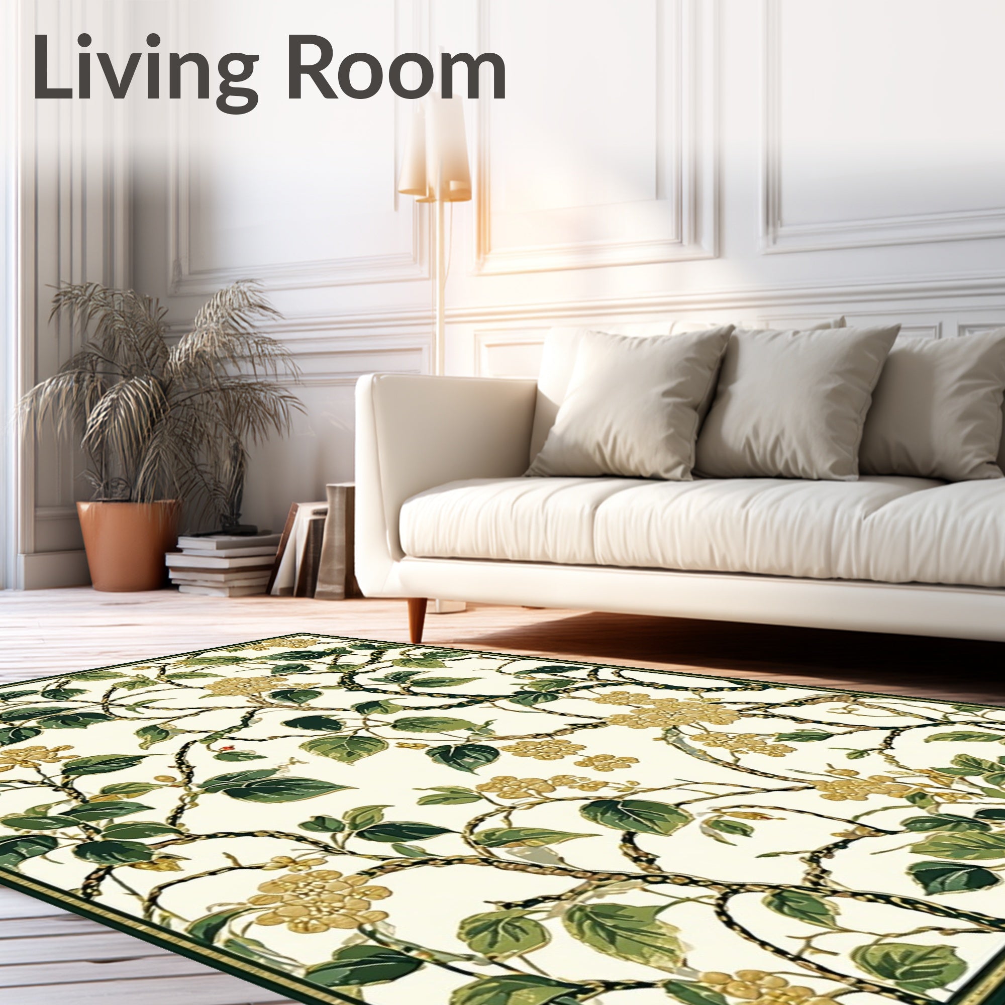 Botanical Vine Floral Design Rug