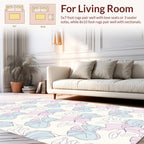 Soft Pastel Floral Line Art Rug