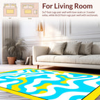 Abstract Swirling Waves Pattern Rug